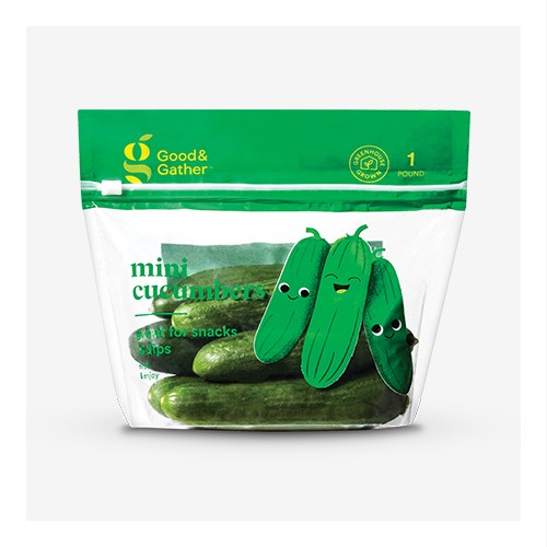 Mini Cucumbers - 16oz Bag - Good & Gather™, Cucumber - each, English Cucumber - each, Mini Cucumbers - 1lb Bag