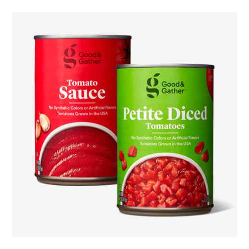 Tomato Sauce 15oz - Good & Gather™, Petite Diced Tomatoes 14.5oz - Good & Gather™