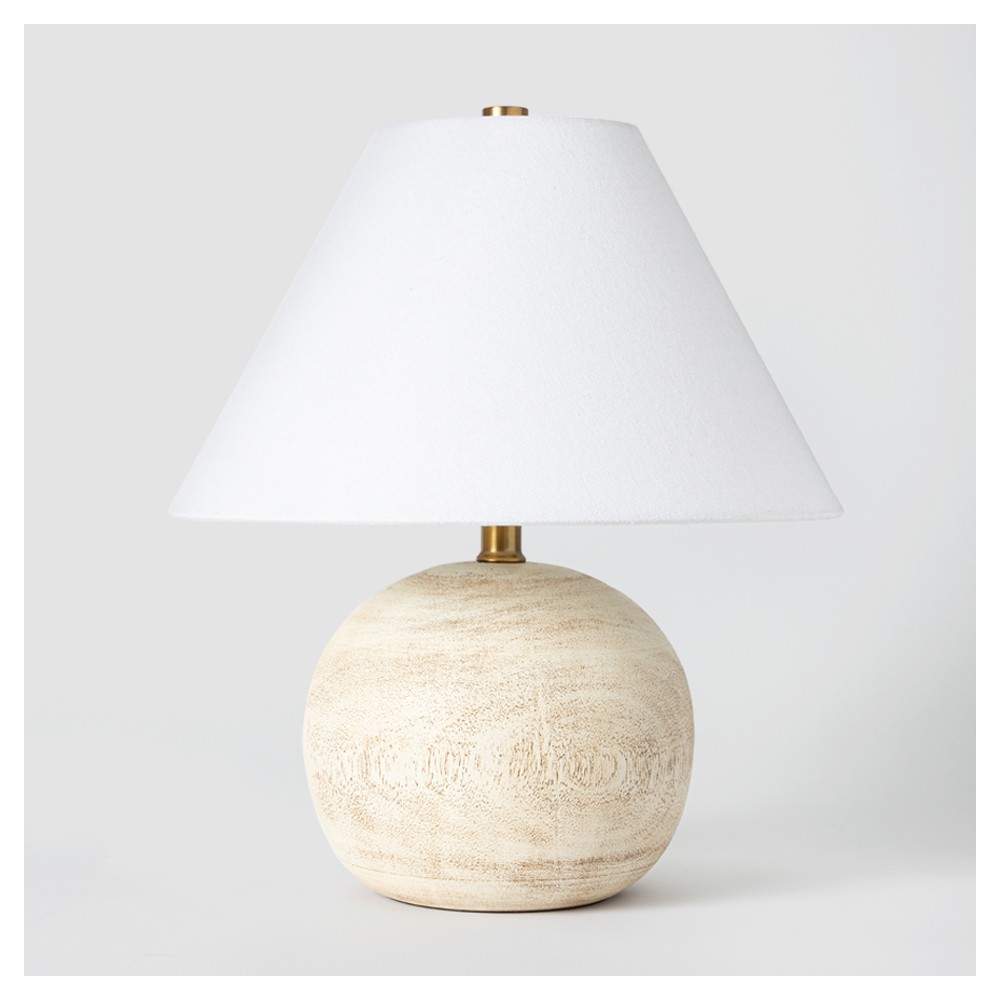 Medium Faux Wood Table Lamp (Includes LED Light Bulb) Brown - Threshold™ designed with Studio McGee