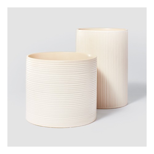 10" x 7" Textured Ceramic Vase Off White - Threshold™ designed with Studio McGee