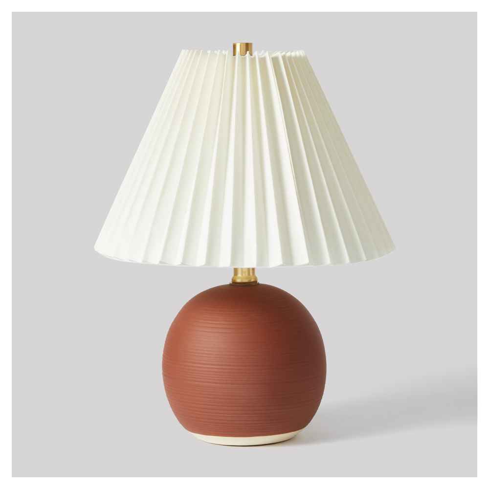 Oval Table Lamp with Pleated Shade (Includes LED Light Bulb) Red - Threshold™ designed with Studio McGee