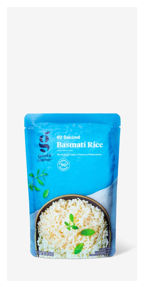 90 Second Basmati Rice Microwavable Pouch - 8.5oz - Good & Gather™, 90 Second Jasmine Rice Microwavable Pouch - 8.5oz - Good & Gather™