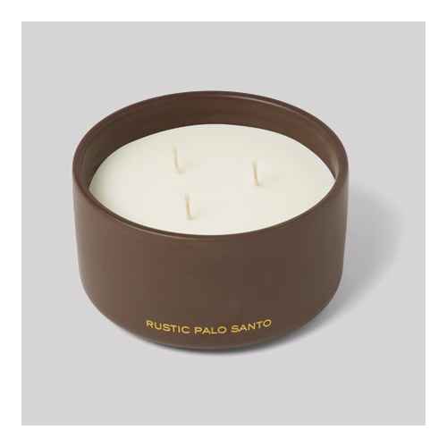 15oz Ceramic Jar 3-Wick Black Label Rustic Palo Santo Candle - Threshold™