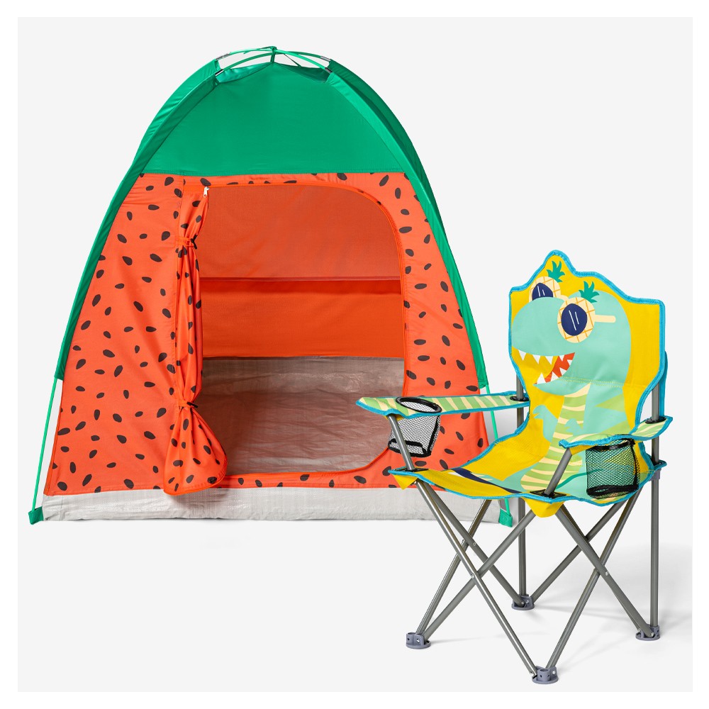 Watermelon Seed Print Kids' Play Tent - Sun Squad™, Dino Character Kids' Chair - Sun Squad™, Dino Placement Print Kids' Play Tent - Sun Squad™, Shark Character Kids' Chair - Sun Squad™