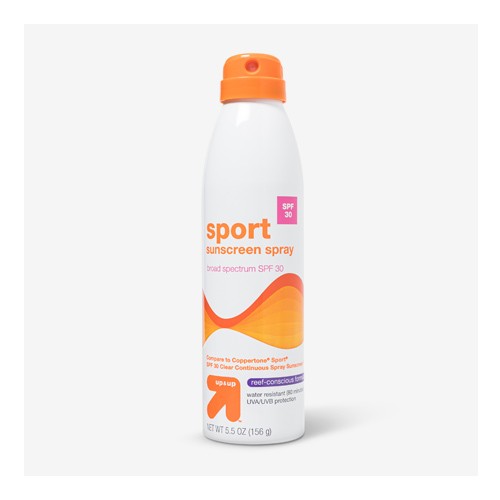 Sport Sunscreen Spray - SPF 50 - 2pk/11oz - up & up™, Wide Brim Straw Panama with Woven Chin Strap - Goodfellow & Co™ Tan M/L