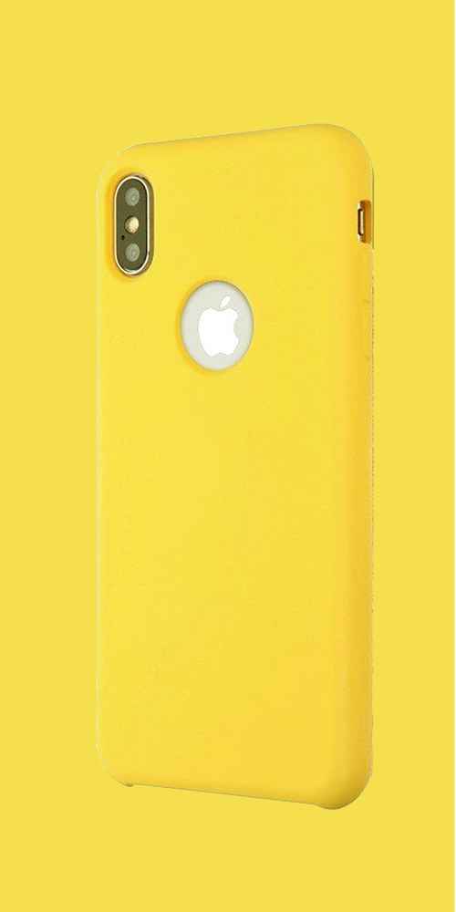 MYBAT For Apple iPhone XS Max Yellow Liquid Silicone Hard Scratch-Resistant Case Cover