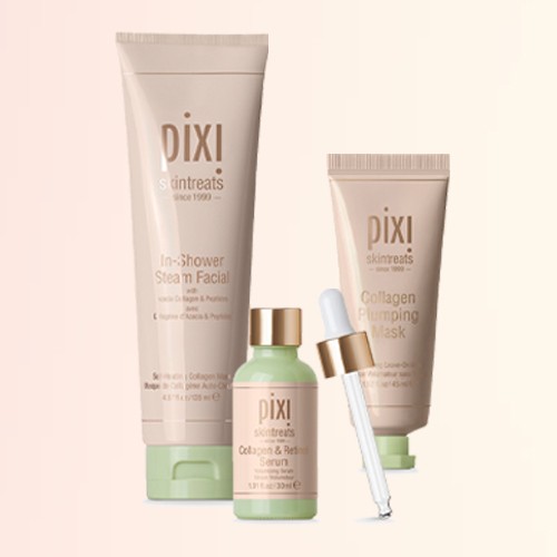 Pixi by Petra In-Shower Steam Facial - 4.57 fl oz, Pixi by Petra Collagen Plumping Face Mask - 1.52 fl oz, Pixi by Petra Collagen & Retinol Serum - 1.01 fl oz