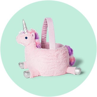 plush unicorn easter basket