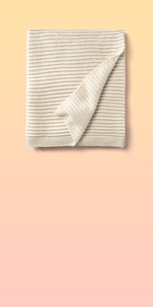 Rib Knit Reversible Throw Blanket Cream - Threshold™ designed with Studio McGee