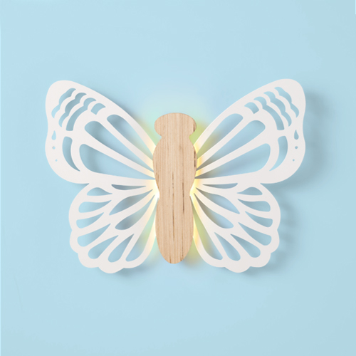 Butterfly Wood Lit Wall Decor Cream - Pillowfort™
