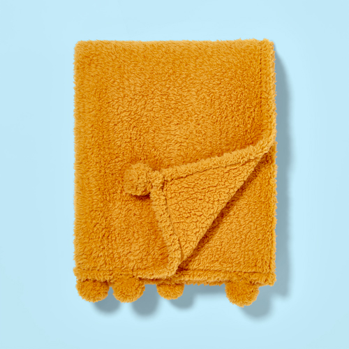 Teddy Bear Plush Throw Yellow - Pillowfort™
