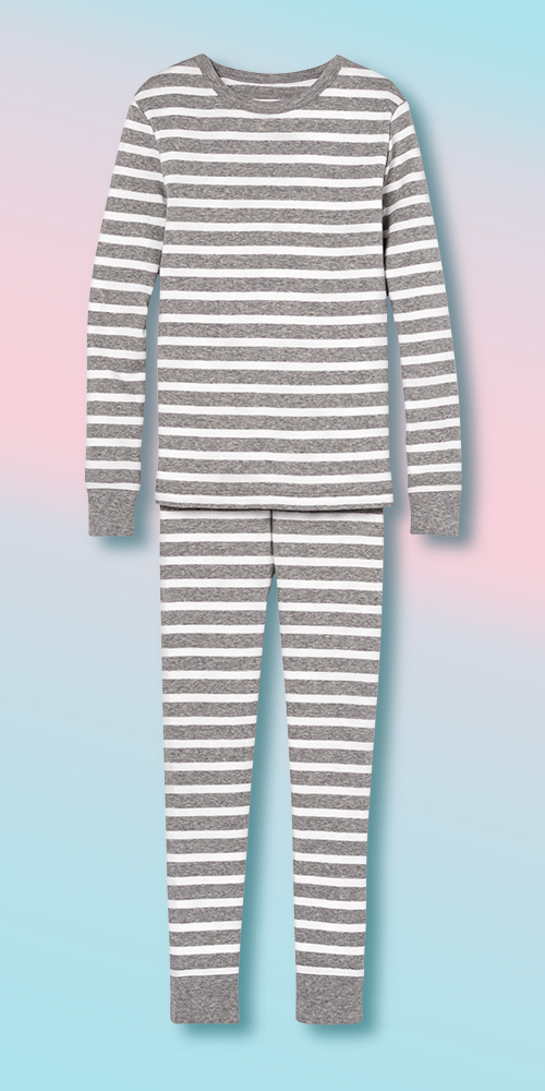 Kids' Striped 100% Cotton Tight Fit Matching Family Pajama Set - Gray 4