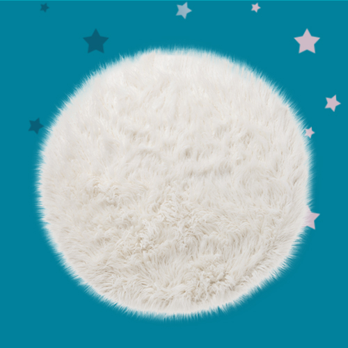 3' Faux Fur Round Rug White - Pillowfort™