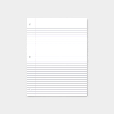 1book 45pages 6-holes Lined Loose Leaf Paper, Compatible With