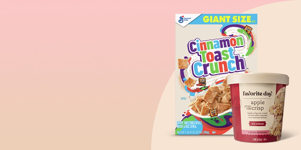 Cinnamon Toast Crunch Breakfast Cereal - 27oz - General Mills, Apple Crisp Ice Cream - 16oz - Favorite Day™
