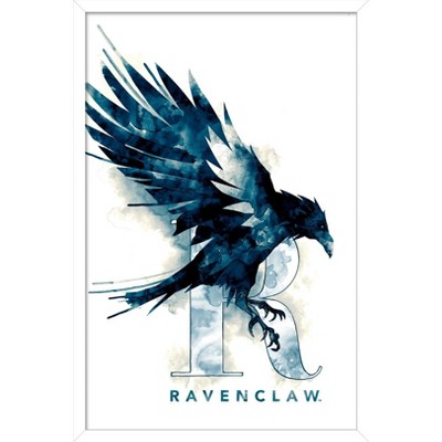 Trends International The Wizarding World: Harry Potter - Ravenclaw  Illustrated House Logo Framed Wall Poster Prints White Framed Version  22.375 X 34 : Target