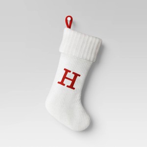 Knit Monogram Christmas Stocking White - Wondershop™ - 1 of 3