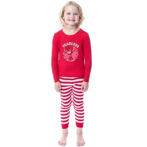 PJ Masks Show Girls' Toddler Child Owlette Fearless Tight Fit Sleep Pajama Set Red - 1 of 4