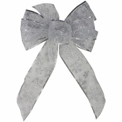 Northlight 11 in. W LED Lighted Silver Burlap Christmas Bow Decoration with  Color Changing Lights 34902107 - The Home Depot