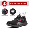 Furuian Safety Trainers Mens Lightweight Steel Toe Cap Trainers Breathable Comfortable Safety Shoes Black - 3 of 4