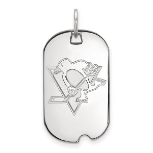 Black Bow Jewelry 14k White Gold Pittsburgh Penguins NHL Pendant - 1 of 3