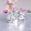 Josie Flower Wedding Ring Set for Women Cz Engagement Ring Matching Band Ginger Lyne Size10 - 4 of 4