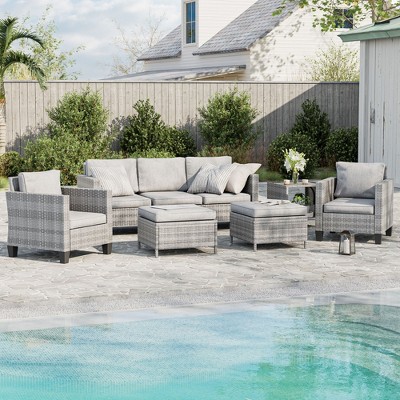 Sonkuki 6-Piece Patio Conversation Set with Side Table