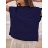 Soft Fabric Breathable Stretchy Turtleneck Knitted Sleeveless Crop Top Fall Winter Fashion - 2 of 4