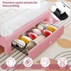 Twin Upholstered LED Bed Frame with Storage Drawer, Rainbow Headboard, Berber Fleece Princess Platform Bed for Kids, White - 4 of 4