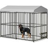 Outdoor Dog Kennel Outside with Roof, Dog Enclosure House Mesh Big Pet Pens Dogs Cage with Waterproof Cover Roof for Large Dog Kennels Pens - 4 of 4