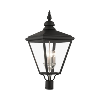 Livex Lighting Adams 4 - Light Post Light in  Black/Brushed Nickel