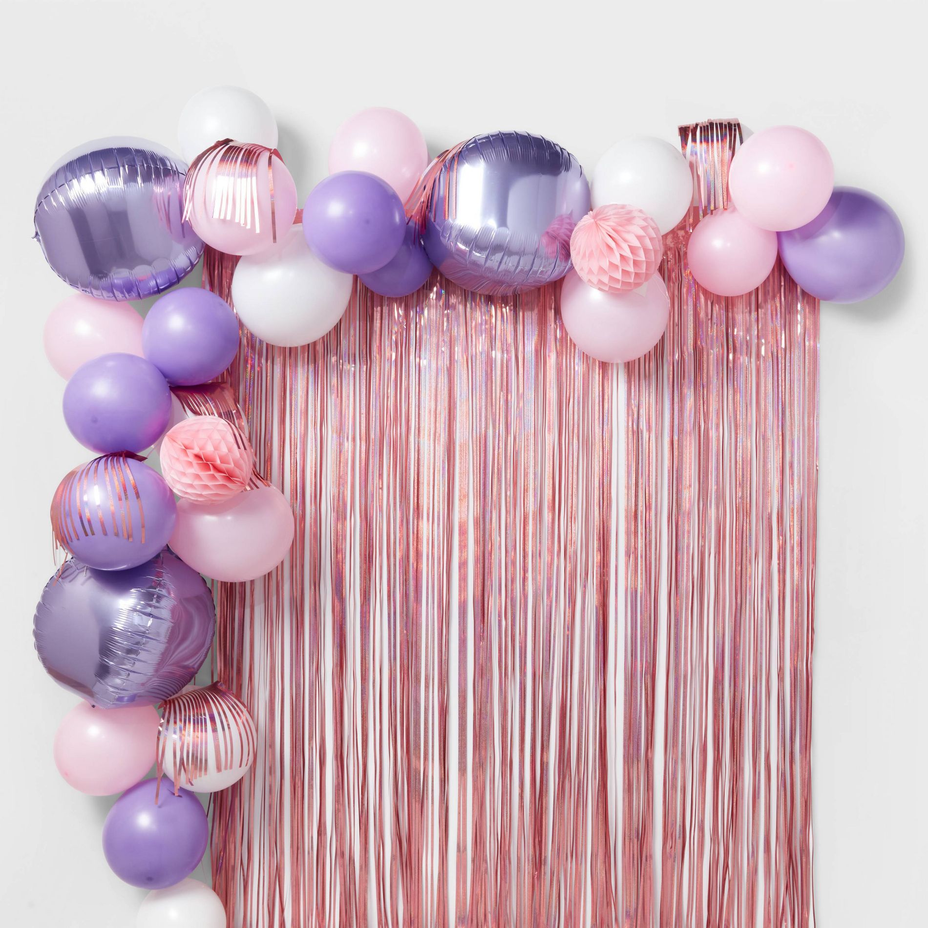 48ct Balloon Arch Garland Décor Kit with Backdrop Pink/Purple - Spritz™