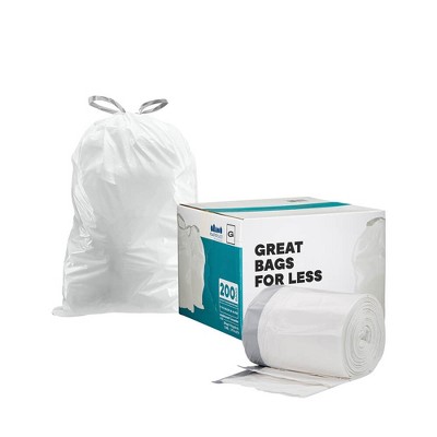 Plasticplace Simplehuman* Code G Compatible Drawstring Trash Bags, 8 Gallon  (200 Count) : Target