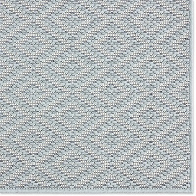 Modern Diamond Weave 5' x 7' Blue/Cream Synthetic Area Rug