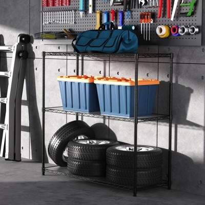 ALEXOUN Standing Metal Storage Shelves,Adjustable Carbon Steel Wire Shelving Rack,for Garage Kitchen