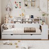 Merax Modern Wooden Daybed with Built-In Storage, Study Desk, and Drawers - 2 of 4