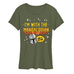 Women's - Star Wars - The Mandalorian Im With Mando Short Sleeve Graphic T-Shirt - 1 of 3