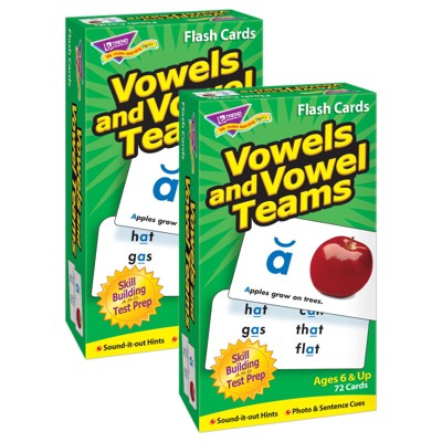 Trend Vowels and Vowel Teams Skill Drill Flash Cards, Pack of 2