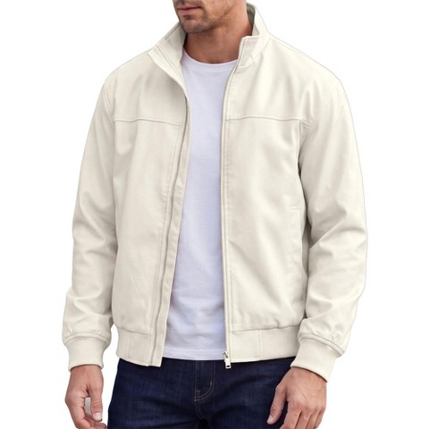 Мужские куртки INSPIRE CHIC Men's Casual Lightweight Zip Up Golf Work Bomber Jacket X-Large Beige