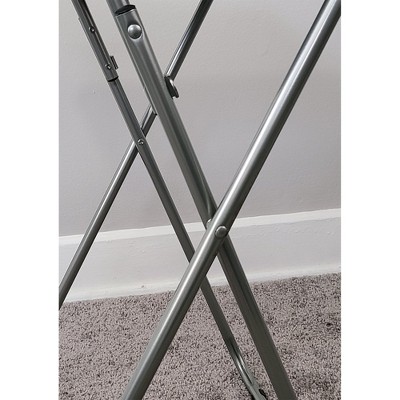 Espresso Folding TV Tray Tables with Metal Base, Set of 2