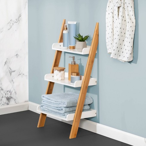 Bathroom Storage Ladder in White