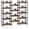 TackView Industrial 5 Tier Shelf Bookshelf, Display Book Shelf, Wide Bookcase, Rustic Wooden Shelving Unit, for Bedroom, Living Room, Office - 2 of 4