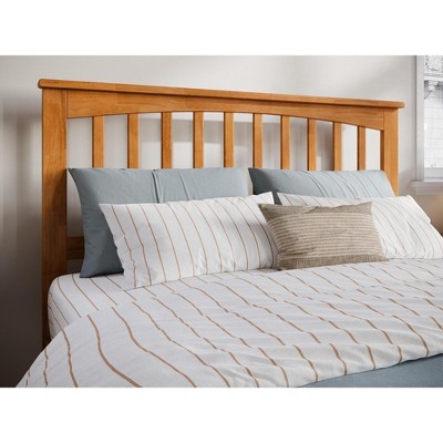AFI Furnishings Mission Full Solid Wood Headboard with Attachable Charger in Light Toffee