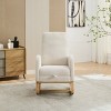Boucle Rocking Chair with High Back and Footrest,Nursery Rocking Chair with Side Pocket,Modern Rocking Chair for Living Room or Bedroom-Koiai - 3 of 4