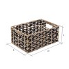 Villacera Rectangle Hand Weaved Wicker Baskets made of Water Hyacinth | Nesting Black and Natural Seagrass Bins | Set of 2 - 3 of 4