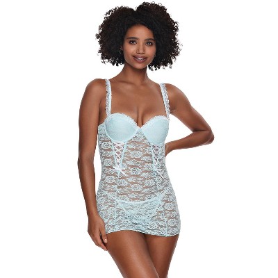 Jezebel By Felina Women's Rachel Chemise, Lace Lingerie (bridal Blue,  Small) : Target