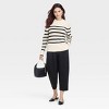 Women's Crewneck Pullover Sweater - A New Day™ Black/White - 3 of 3