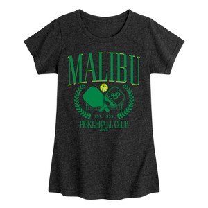 Girls' - Barbie - Malibu Pickleball Fitted Short Sleeve Graphic T-Shirt - 1 of 4