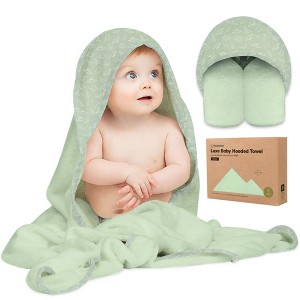 Luxe Baby Hooded Towel, Organic Baby Bath Towel, Hooded Baby Towels, Baby Beach Towel for Newborn, Kids - 1 of 4