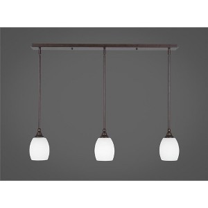Toltec Lighting Any 3 - Light Chandelier in  Bronze with 5" White Linen  Shade - 1 of 1